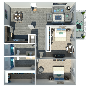 Two Bedroom Two Bathroom Floorplan