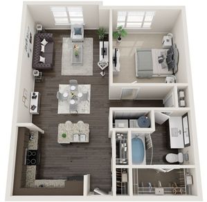 Langham | One Bedroom | 868-911 sqft | Full Sized Washer/Dryer | Walk-in Closet