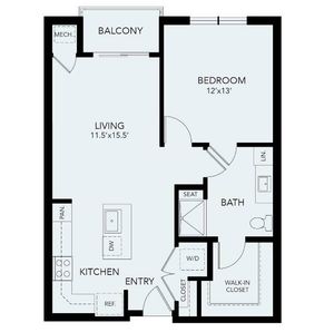 A1a | 1 bed 1 bath | 782 sq ft