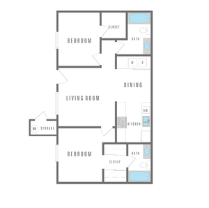 2 bedroom, 2 baths