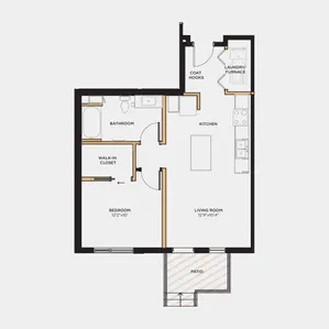 1 bed 1 bath 646 sq. ft.