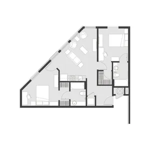B2 - 2 x 2 Floor Plan