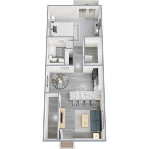 1 bedroom, 1 bathroom