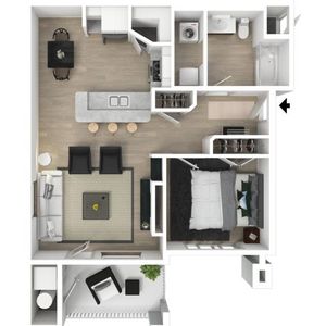 One bedroom albany apartment floor plan