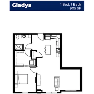 Boulevard III - 1 Bed Floorplan