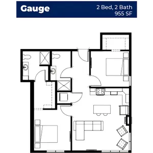 Boulevard III - 2 Bed Floorplan