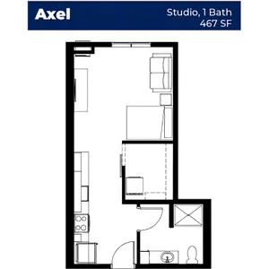 Boulevard III - Studio Floorplan