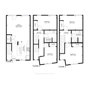 4 bedroom floor plan - all floors