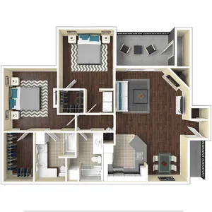 Saratoga Ridge Apartments in South Austin, TX offers 2-bedroom, 2-bathroom options!