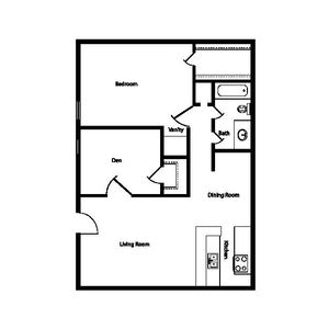 One Bedroom/One Bath 864 Sq Ft