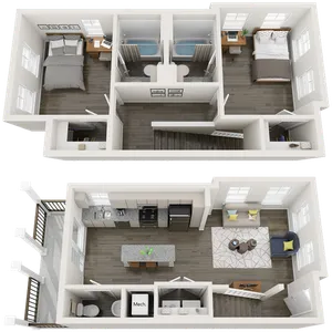 TH-B5.1 | 2 bed 3 bath | from 1014 square feet
