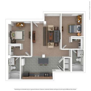 Cloud on Fifth - Two-Bedroom Floorplan