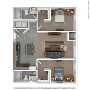 Cloud on Fifth - Two-Bedroom Floorplan