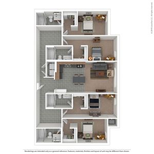 Cloud on Fifth - Three-Bedroom Floorplan