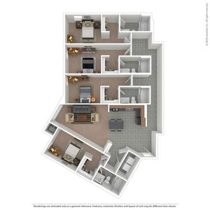 Cloud on Fifth - Three-Bedroom Floorplan