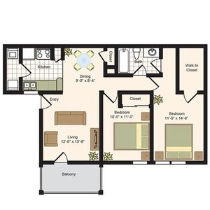 B4 | 2x2 | 887 sq ft