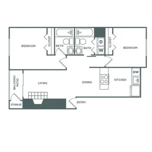 2bx2b renovated | 970 sq ft