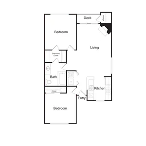 Two Bedroom, One Bathroom (873 sq ft)