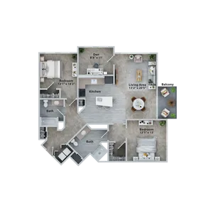 2x2 Den (1376 SF)