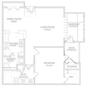 One Bed One Bath with Patio/Sunroom