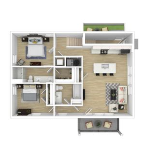 2 BR STACKED DUPLEX UPPER