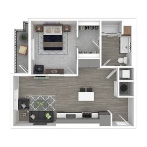 1 Bedroom Floor Plan | Apartments For Rent In Edgewood WA | 207 East