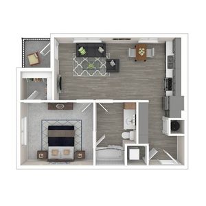 1 Bedroom Floor Plan | Apartments For Rent In Edgewood WA | 207 East