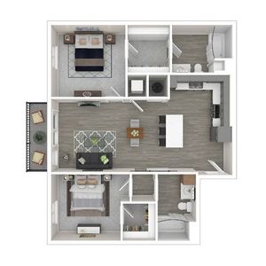 2 Bdrm Floor Plan | Apartments For Rent In Edgewood Washington | 207 East