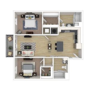 2 Bedroom Floor Plan | Apartments For Rent In Everett WA | Helm