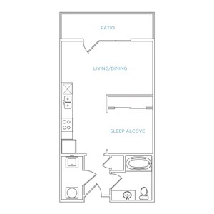 Domain City Center Studio Floor Plan Image