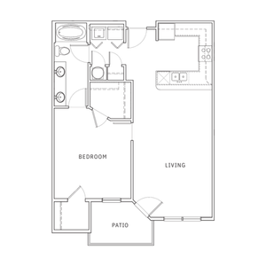 1 Bedroom Floor Plan | Apartments in Leawood KS | Mission 106
