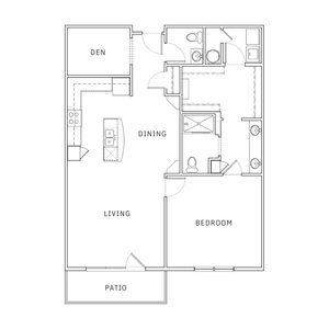 1 Bdrm Floor Plan | Leawood Apartments | Mission 106