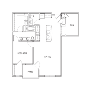 1 Bdrm Floor Plan | Leawood Apartments | Mission 106