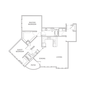 2 Bedroom Floor Plan | Apartments for Rent in Leawood KS | Mission 106