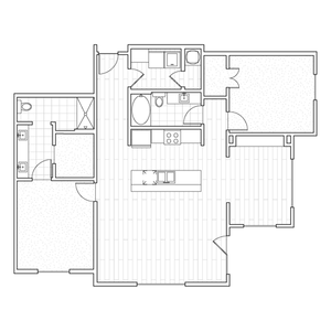 2 Bedroom Floor Plan | Apartments Lenexa KS | The District Flats