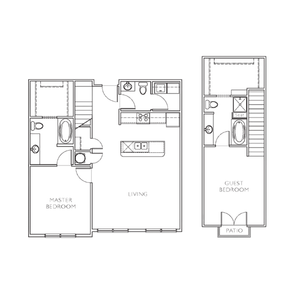 2 Bdrm Floor Plan | Apartments in Leawood Kansas | Mission 106