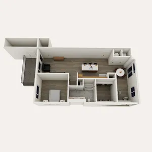 A1a floor plan &ndash; 1 bedroom, 1 bath, den, 1,056 sq ft