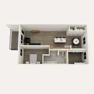 A3 floor plan &ndash; 1 bedroom, 1 bath, 1,023 sq ft
