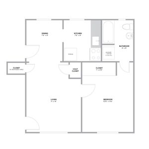 One Bedroom Apartment Floorplan