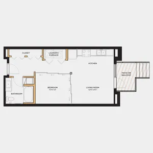 Studio 1 bath 535 sq. ft.