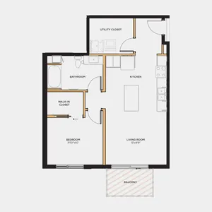 1 bed 1 bath 700 sq. ft.