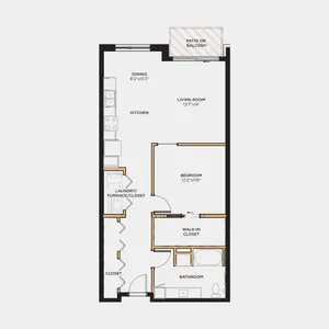 1 bed 1 bath 812 sq. ft.