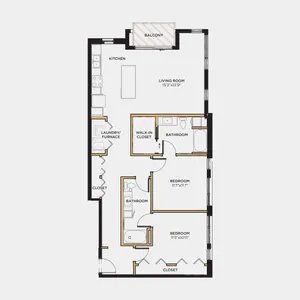 2 bed 2 bath 1178 sq. ft.