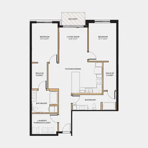 2 bed 2 bath 1179 sq. ft.