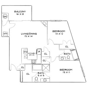 Lenox Regent Comb - Two-Bedroom Floorplan