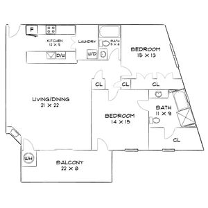 Lenox Regent Comb - Two-Bedroom Floorplan