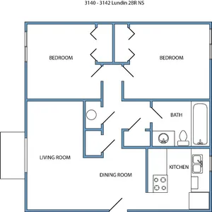 2-bed, 1-bath