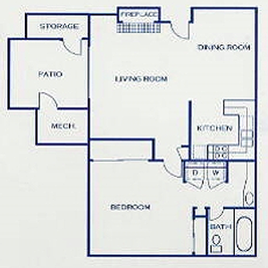 One bedroom floor plan
