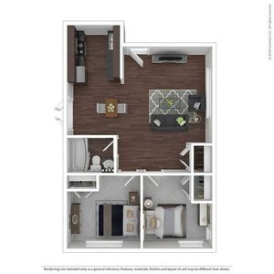 Two bedroom floor plan