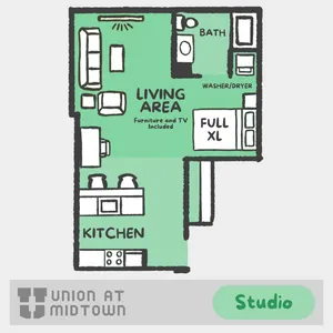 Union at Midtown: Studio | Detroit Apartments